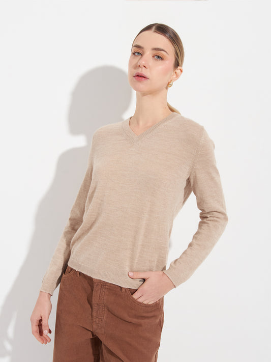 Abril Sweater Baby Alpaca Color Beige