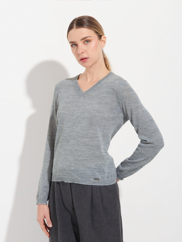 Abril Suéter Baby Alpaca Color Gris