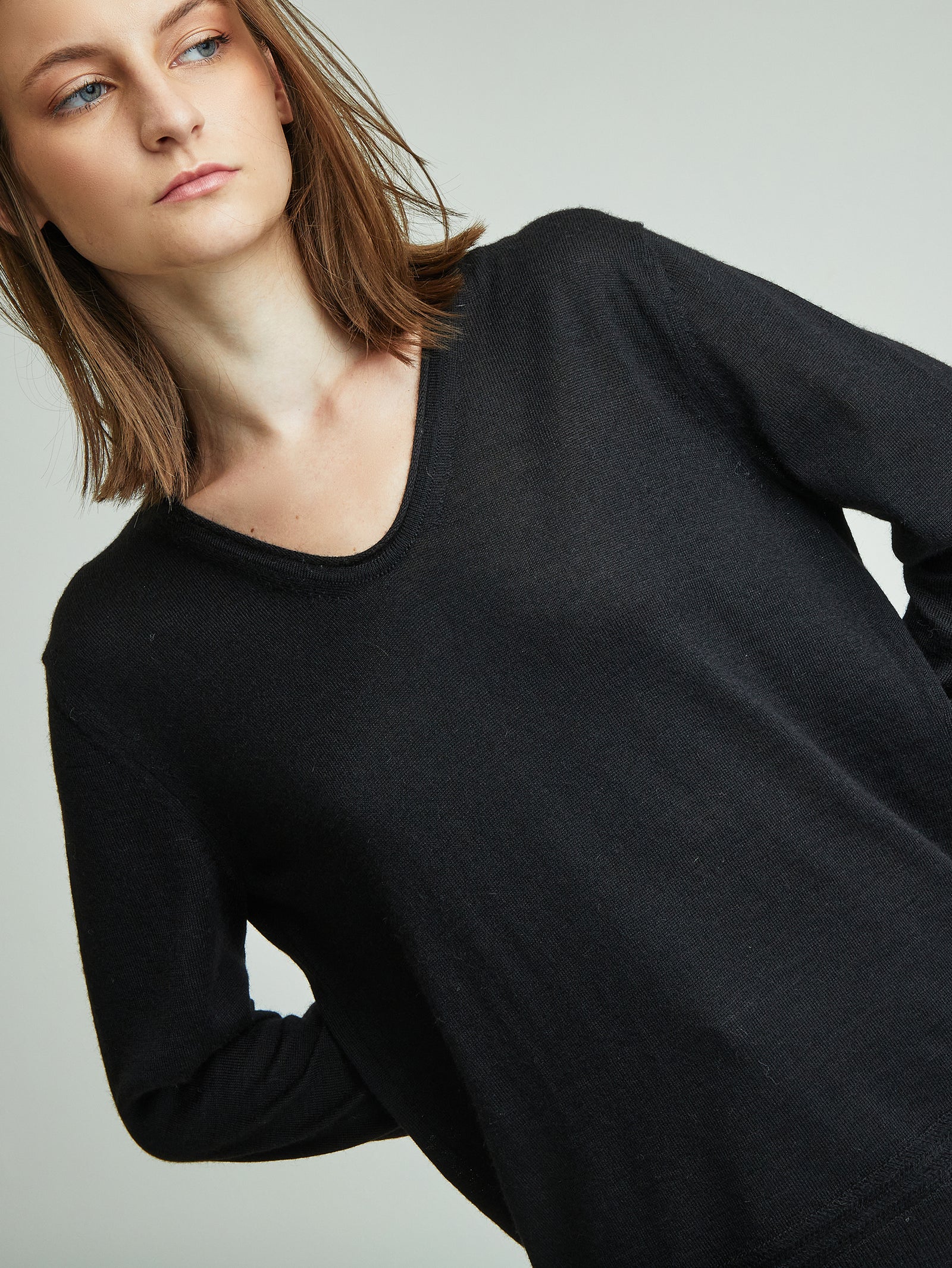 Brisbane Sweater Baby Alpaca Black Color Black