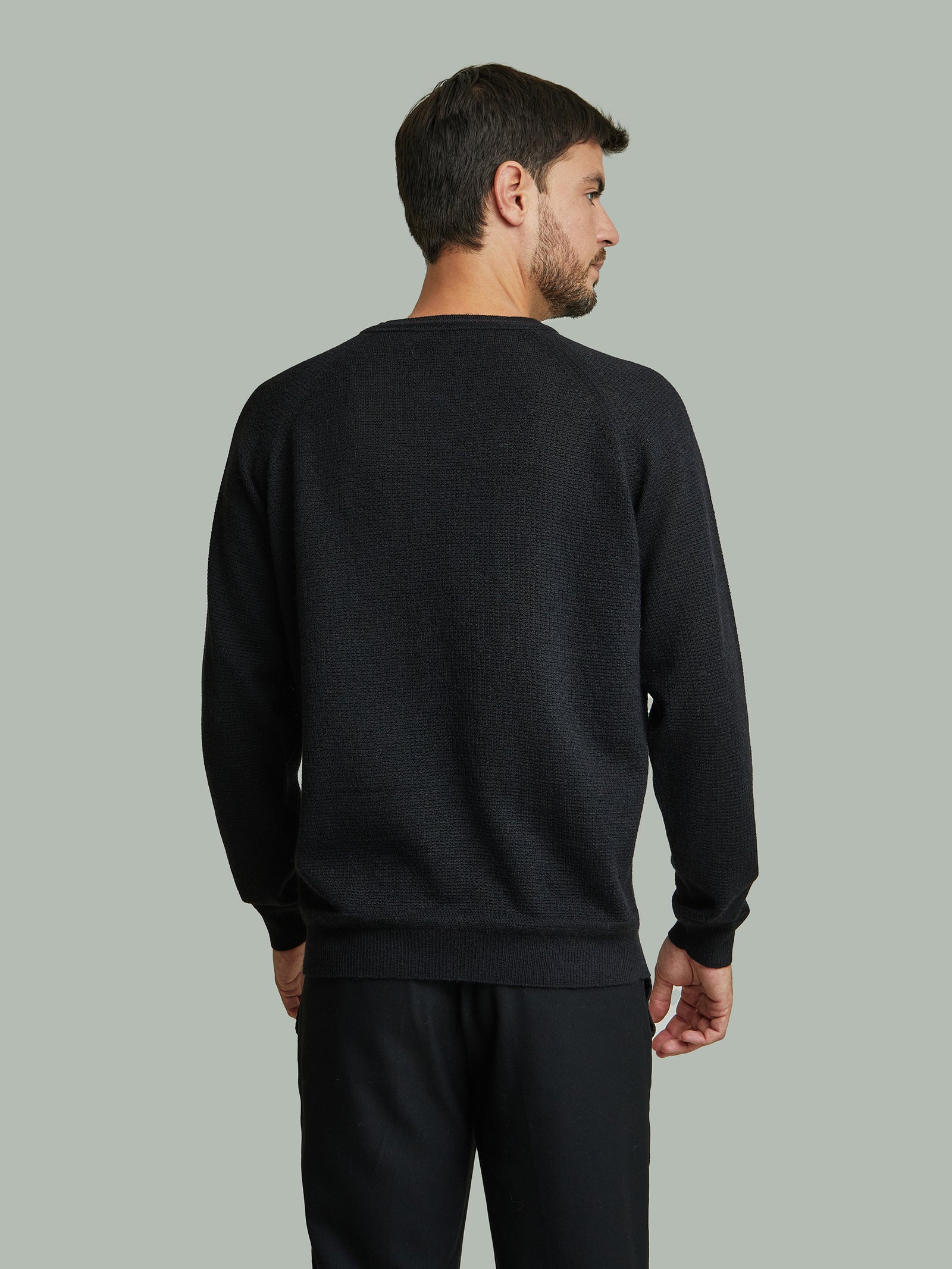 SUÉTER BREAK DE BABY ALPACA BLACK COLOR BLACK
