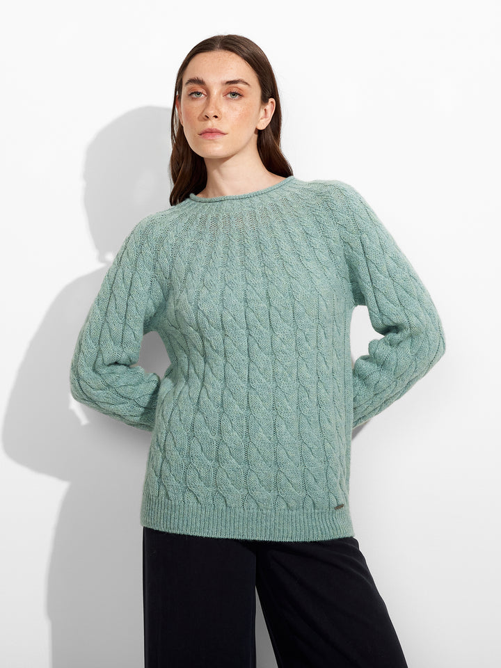 Suéter Zulema de alpaca bebé color azul claro