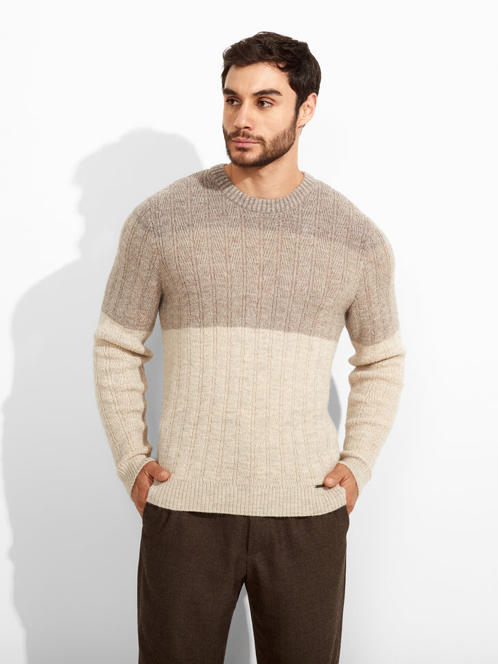 Jersey Zinal de baby alpaca, color beige