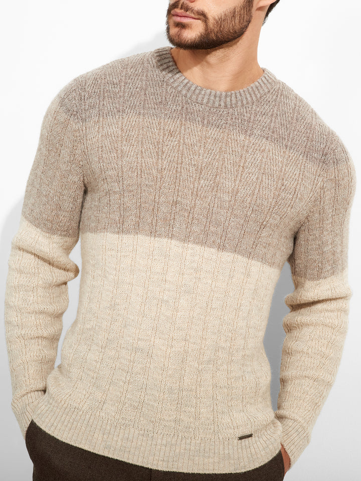 Jersey Zinal de baby alpaca, color beige