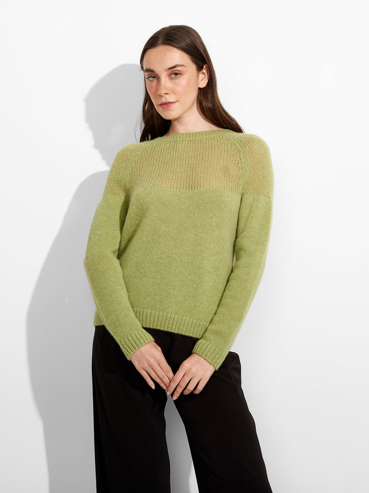 Chaqueta de punto Zabine 100% Baby Alpaca Color Verde