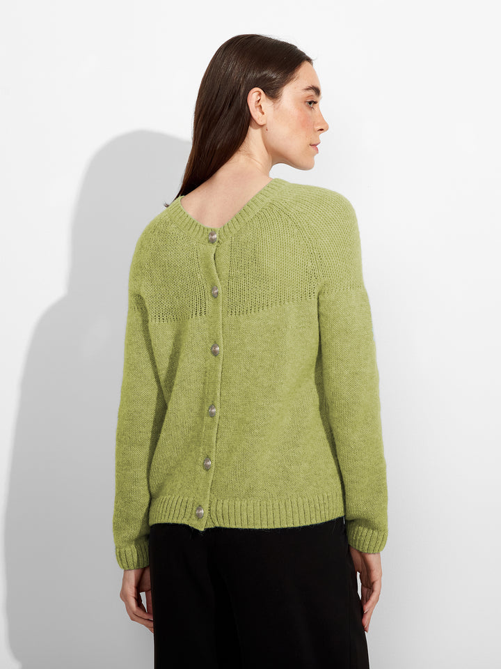 Chaqueta de punto Zabine 100% Baby Alpaca Color Verde
