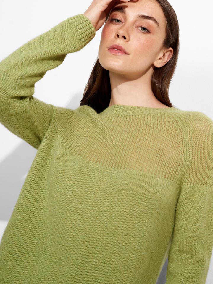 Chaqueta de punto Zabine 100% Baby Alpaca Color Verde
