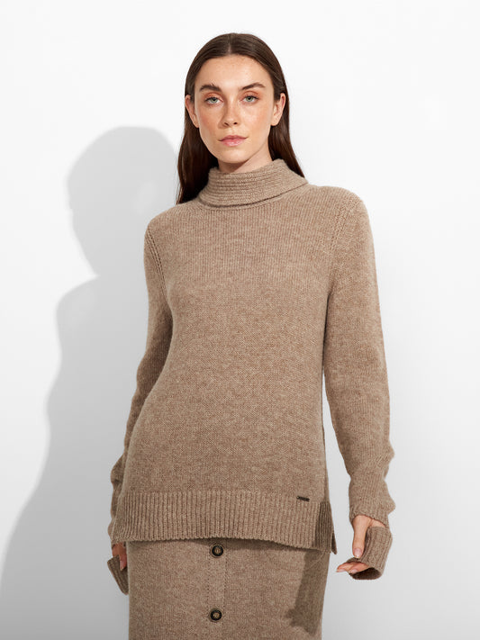 Zero Sweater Baby Alpaca Color Brown