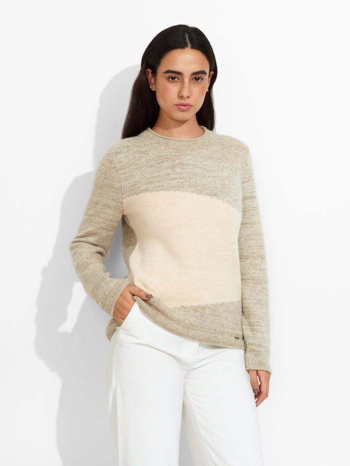 Suéter Zoe de alpaca bebé color beige