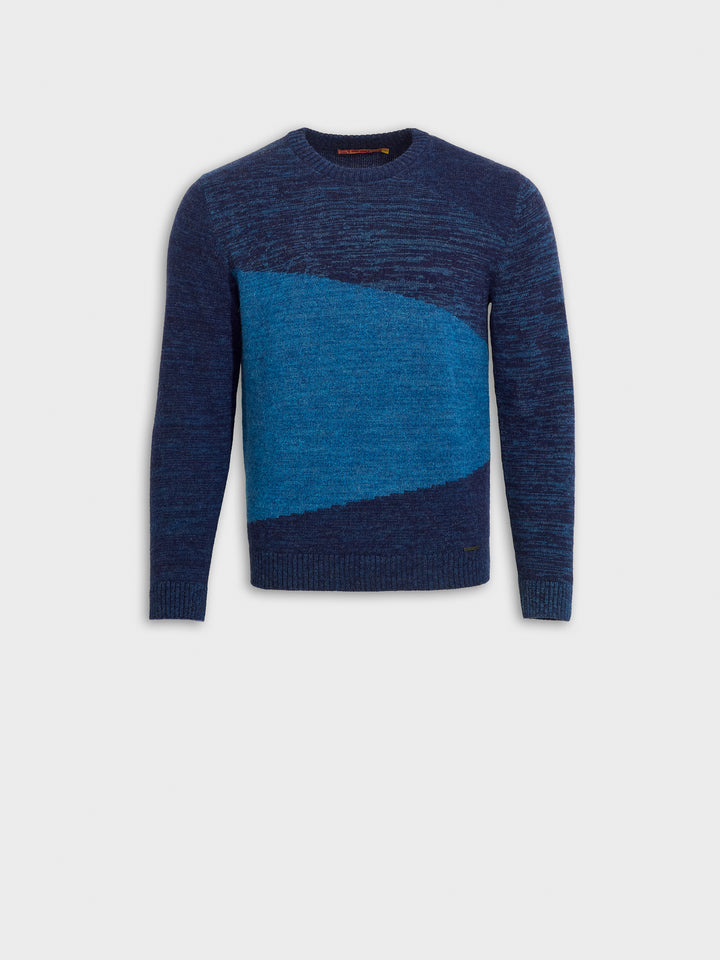 Jersey Zoe de baby alpaca, color azul