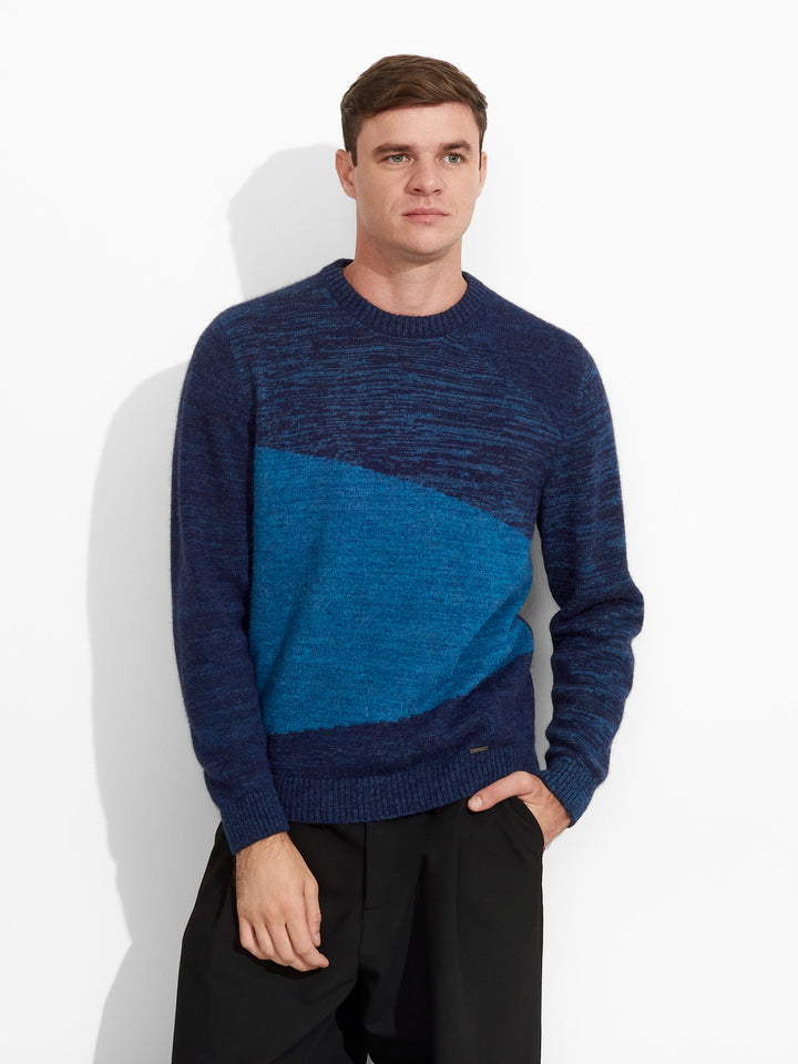 Jersey Zoe de baby alpaca, color azul