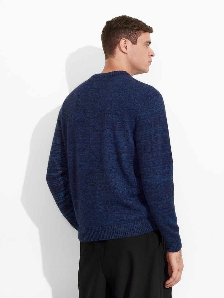Jersey Zoe de baby alpaca, color azul