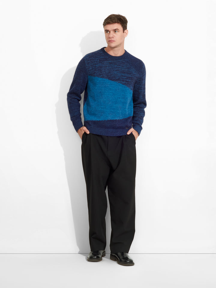 Jersey Zoe de baby alpaca, color azul