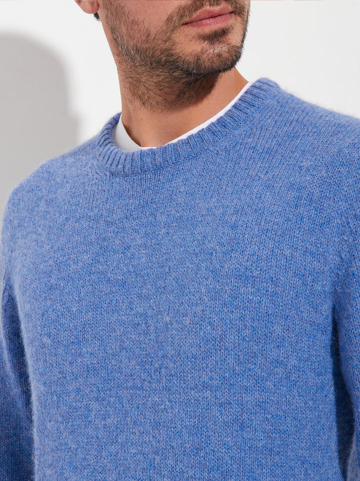 Suéter de hombre Arequipa de baby alpaca color azul