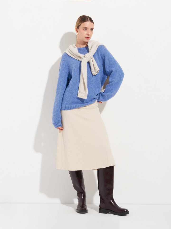 Suéter para mujer Arequipa de baby alpaca, color azul