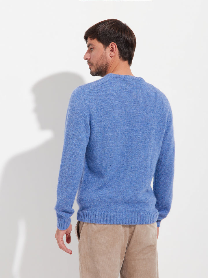 Suéter de hombre Arequipa de baby alpaca color azul