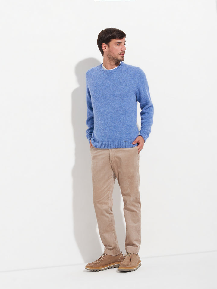 Suéter de hombre Arequipa de baby alpaca color azul