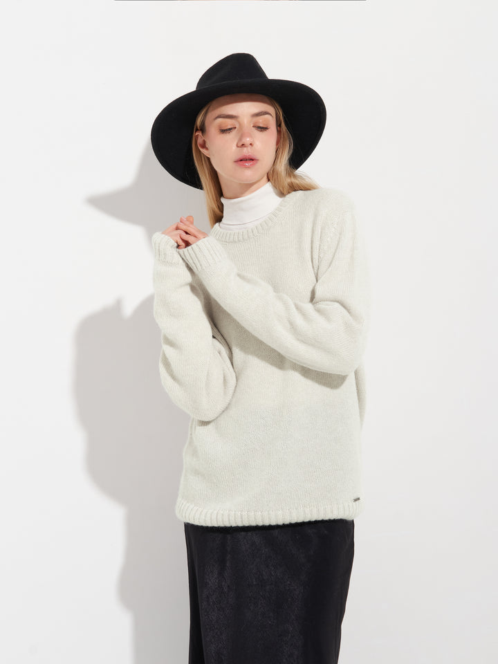 Suéter Arequipa para mujer de baby alpaca, color beige