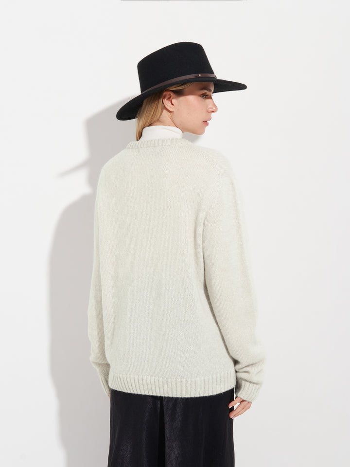 Suéter Arequipa para mujer de baby alpaca, color beige