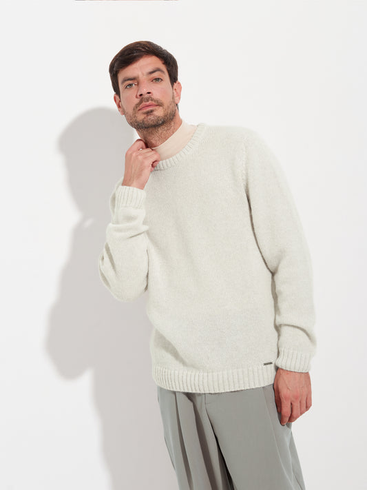 Arequipa Men's Sweater Baby Alpaca Color Beige