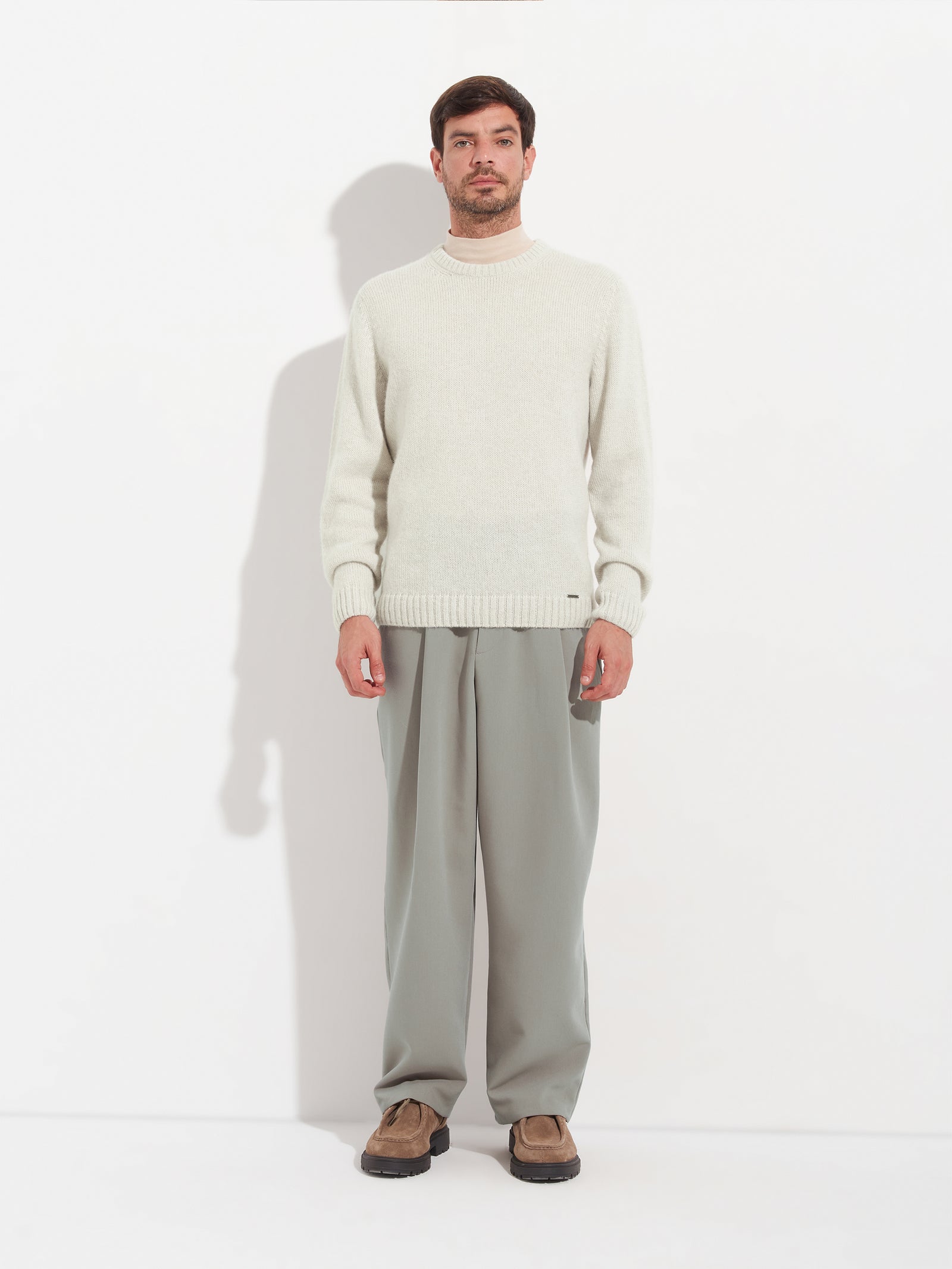 Arequipa Men's Sweater Baby Alpaca Color White