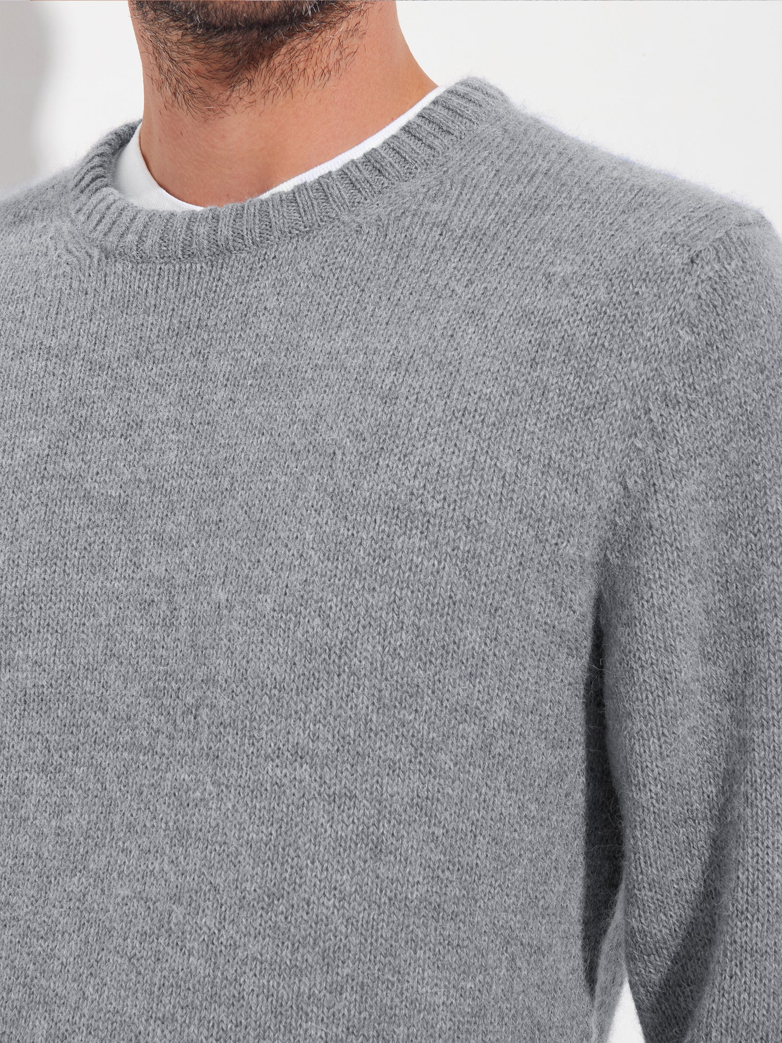 Suéter de alpaca bebé gris para hombre Arequipa