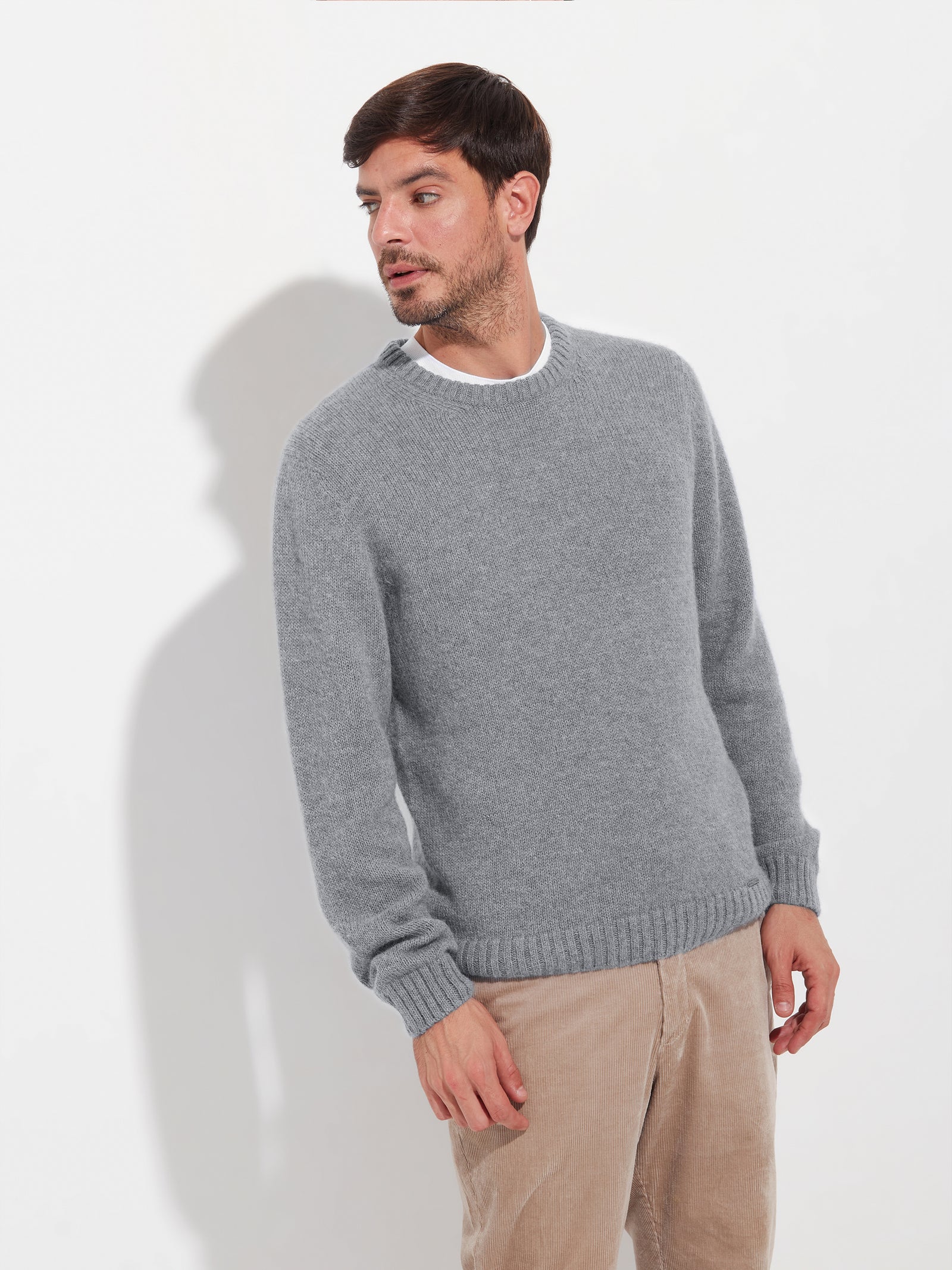 Suéter de alpaca bebé gris para hombre Arequipa