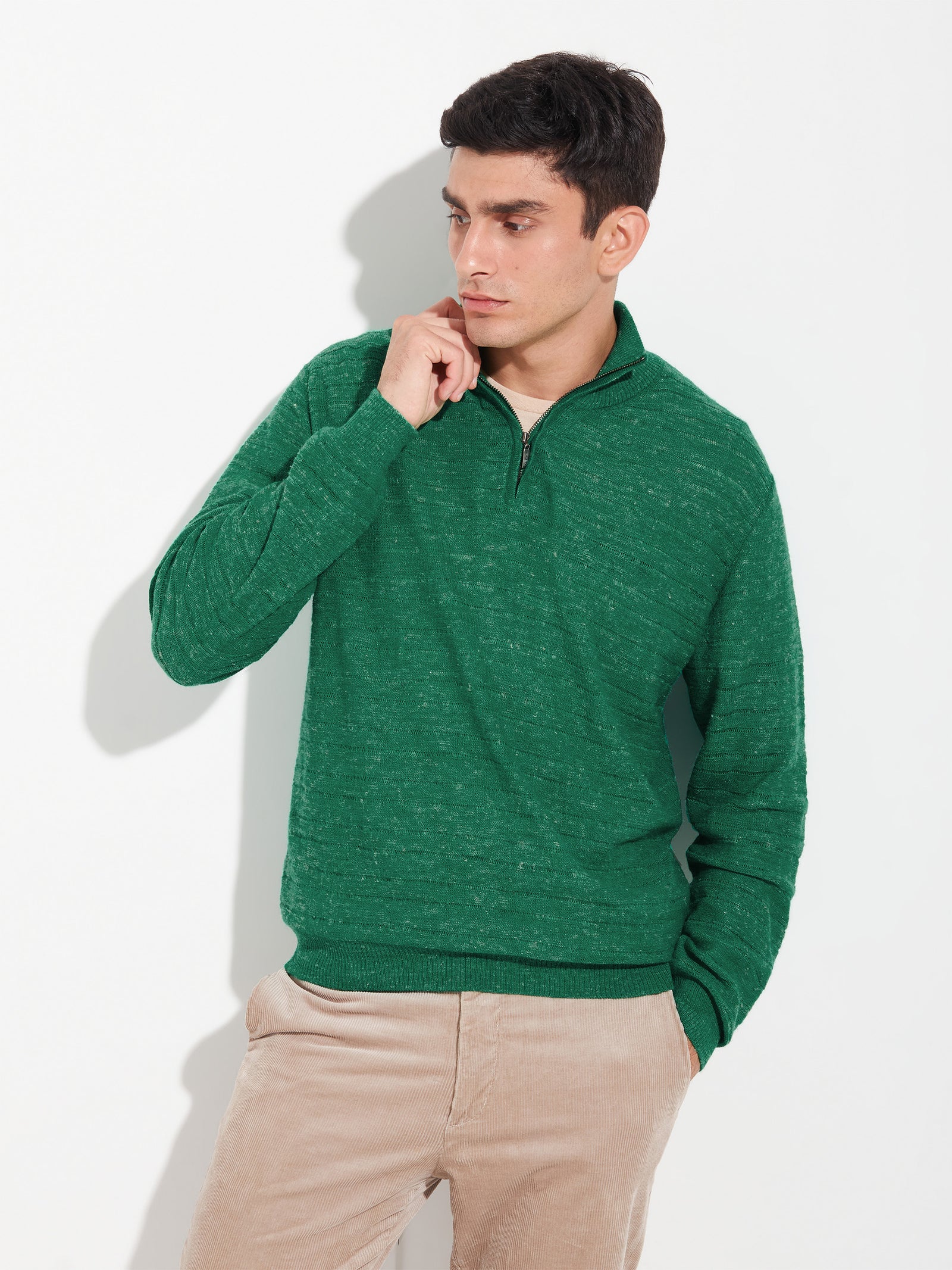 Suéter Zamir para bebé de alpaca, color verde