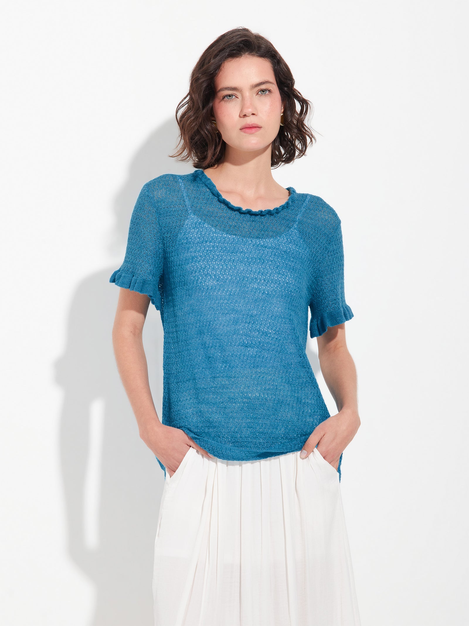 Jersey Zaeta de Baby Alpaca Color Azul