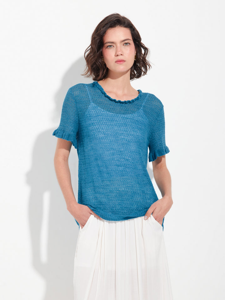 Jersey Zaeta de Baby Alpaca Color Azul