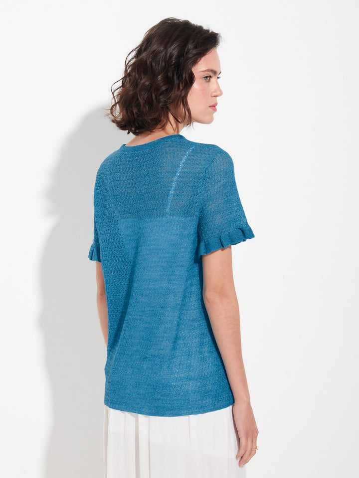 Jersey Zaeta de Baby Alpaca Color Azul