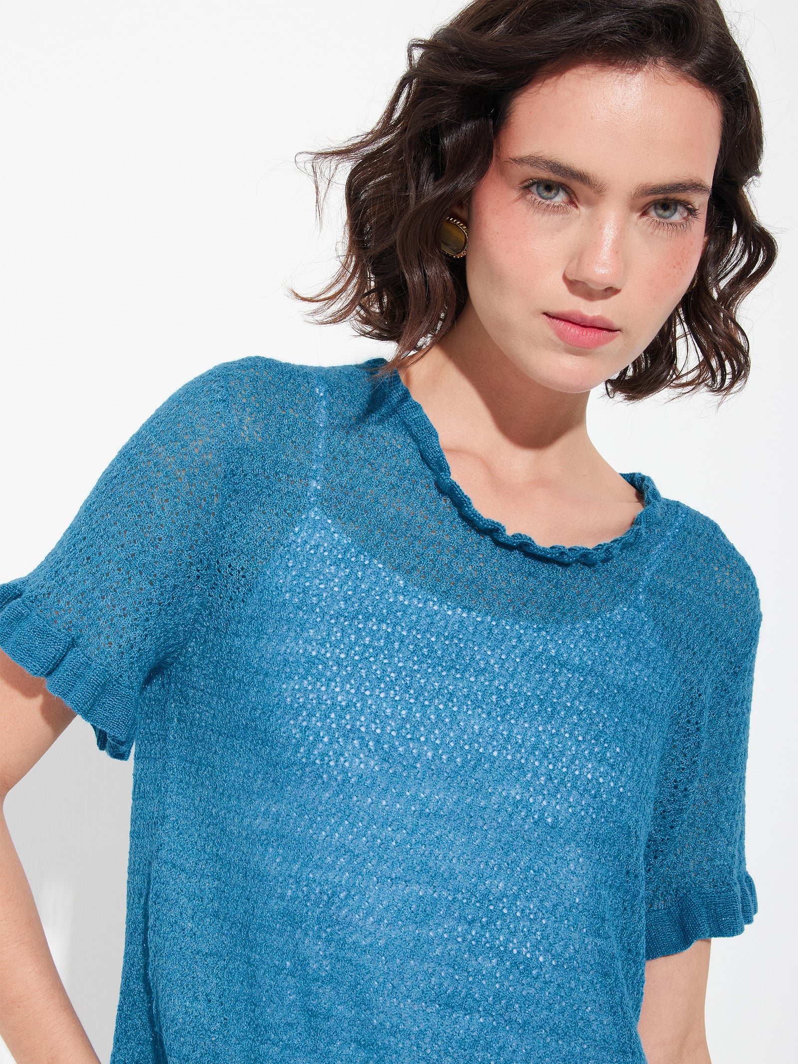 Jersey Zaeta de Baby Alpaca Color Azul