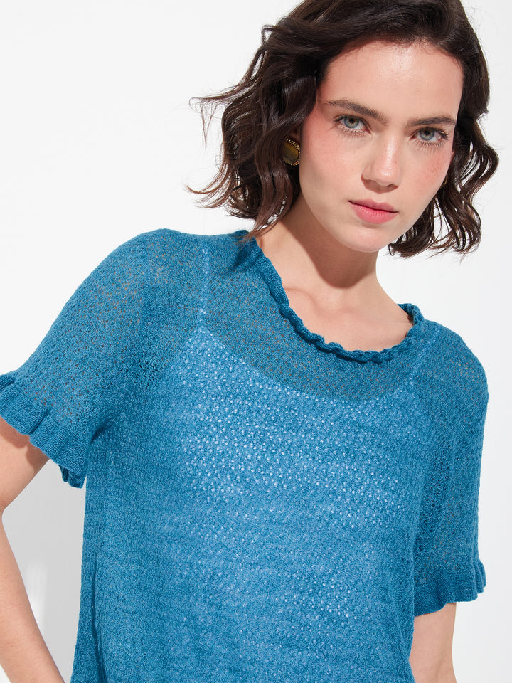Jersey Zaeta de Baby Alpaca Color Azul