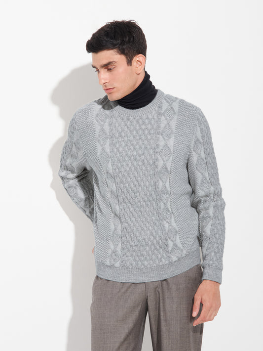 Bastian Sweater Baby Alpaca Color Grey