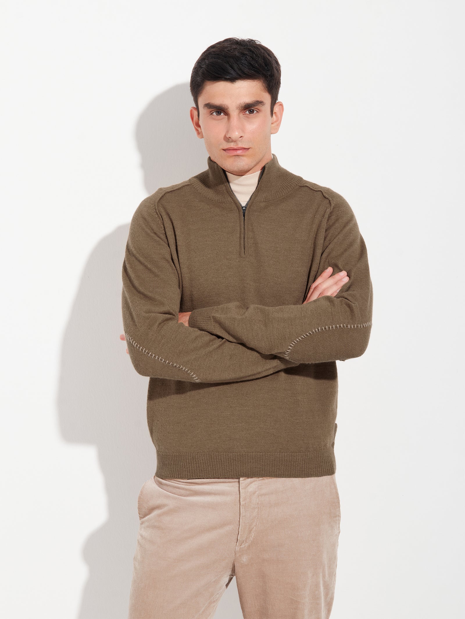 Suéter Bugatti Baby Alpaca Color Camel