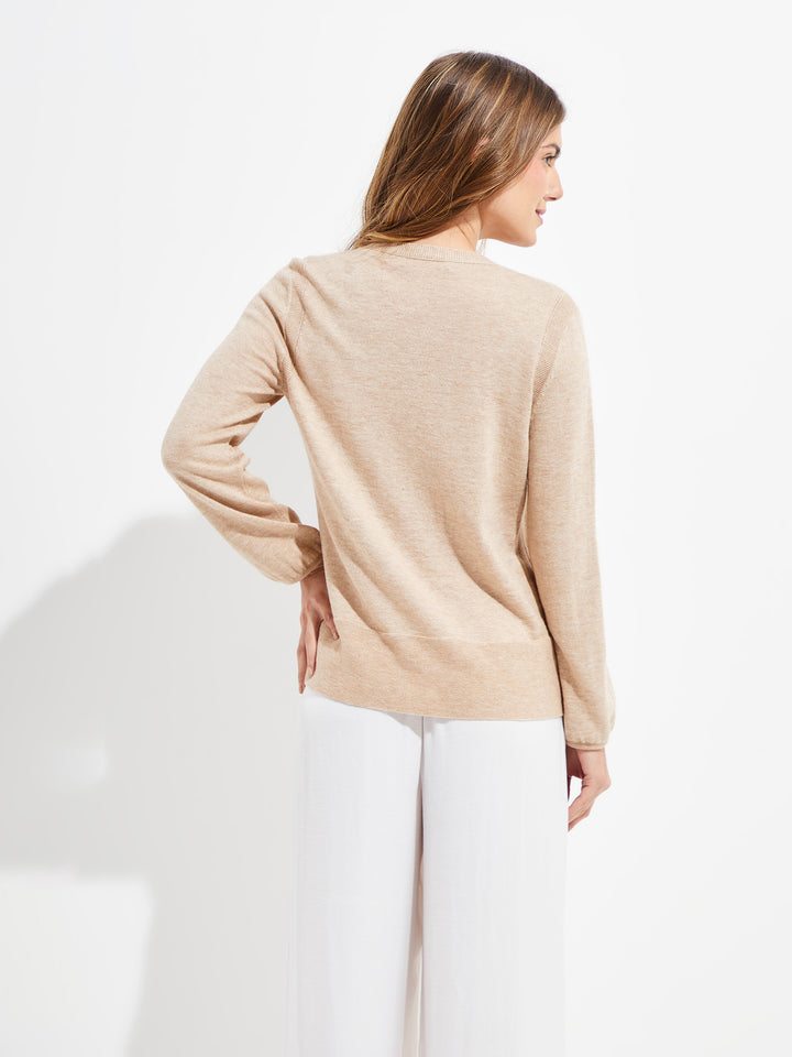 Suéter Yliada de algodón color beige