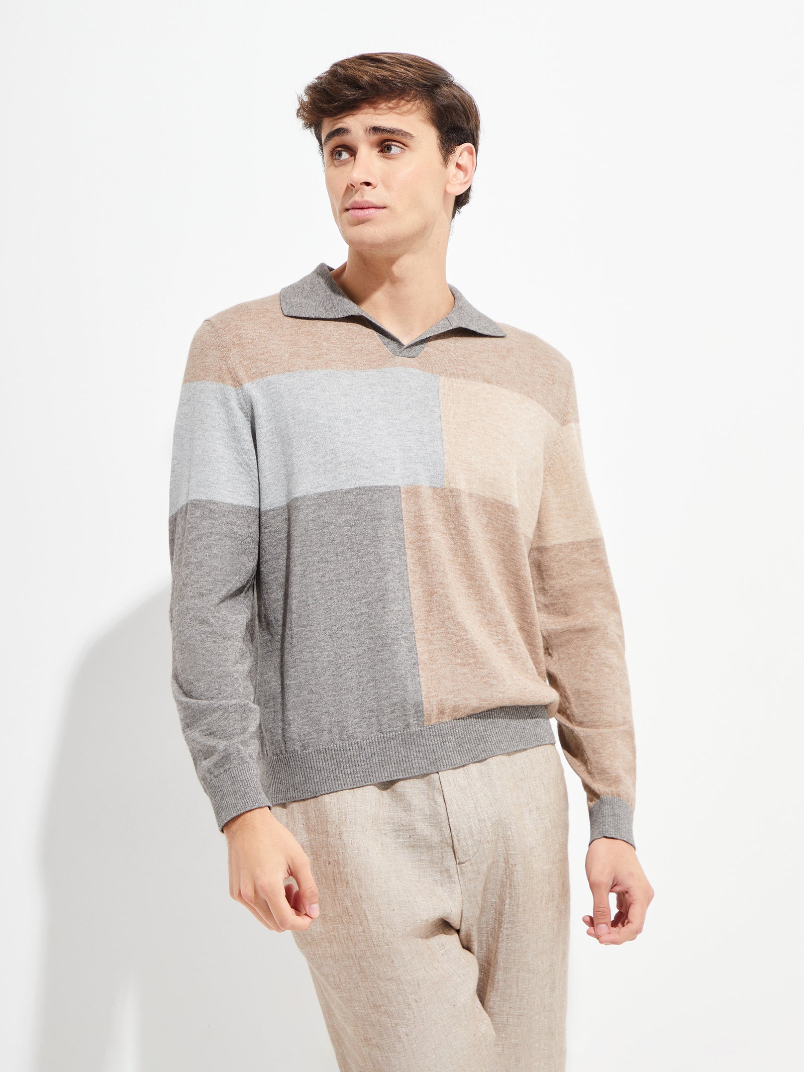 Suéter Yvan de algodón, color gris