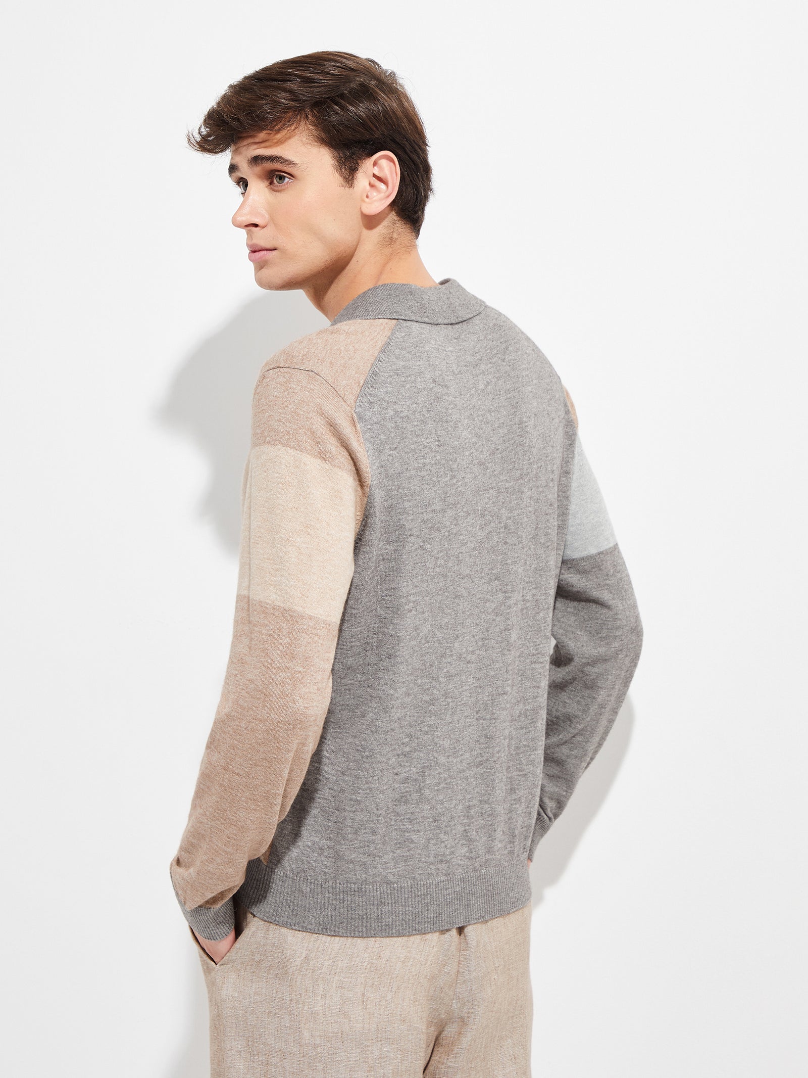 Suéter Yvan de algodón, color gris