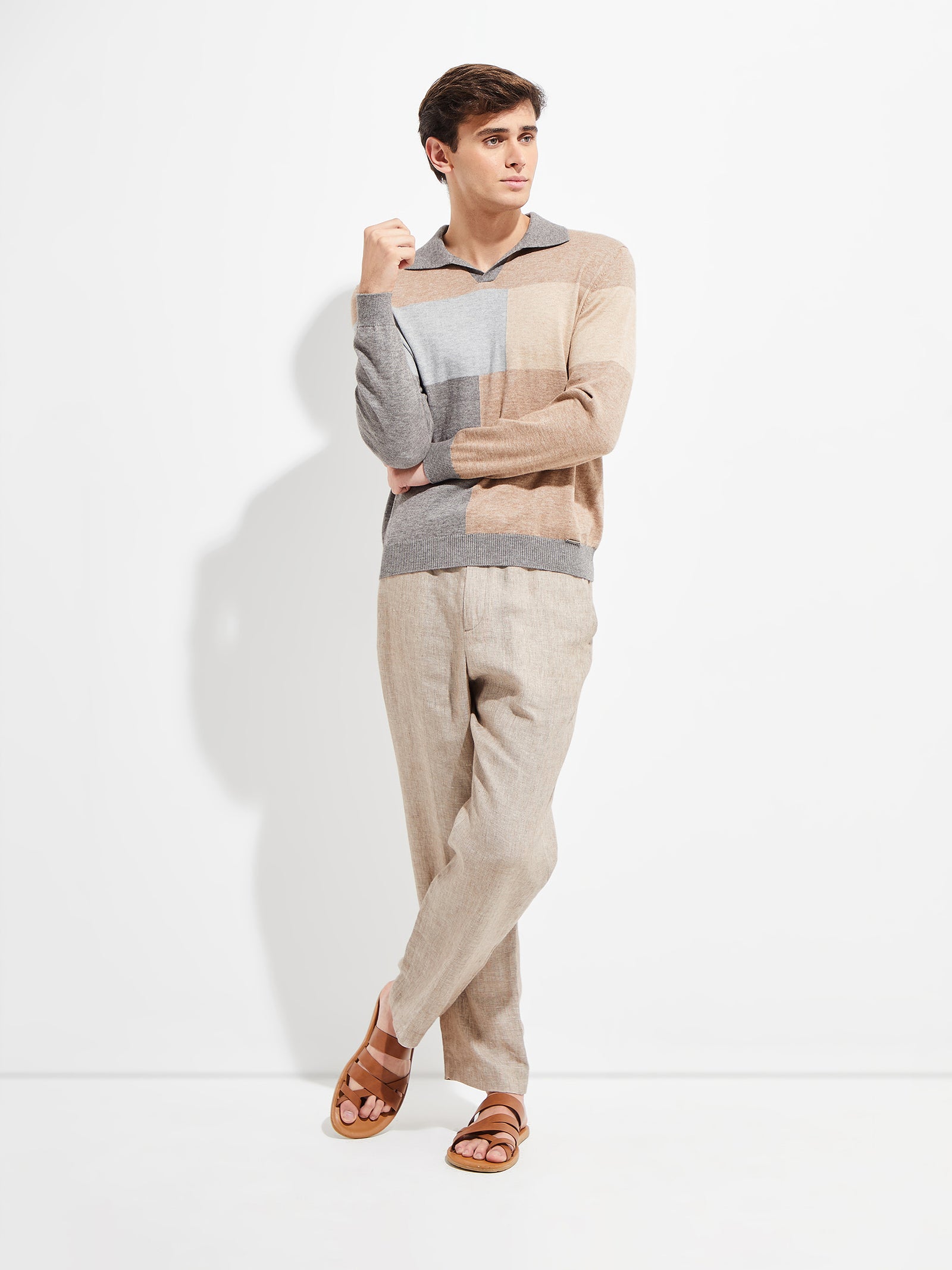 Suéter Yvan de algodón, color gris