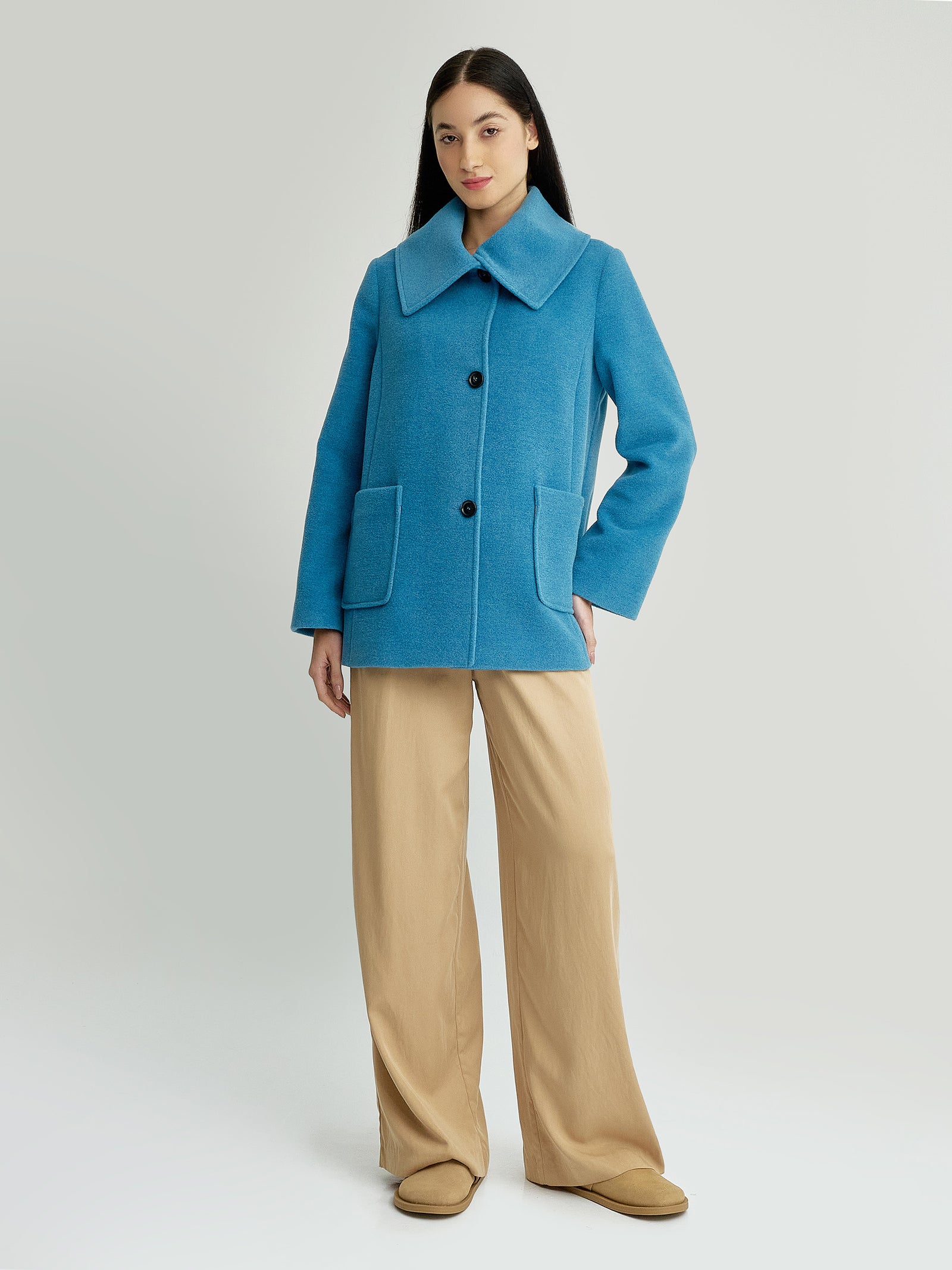 Yvanna Coat Baby Alpaca / Wool Color Light Blue