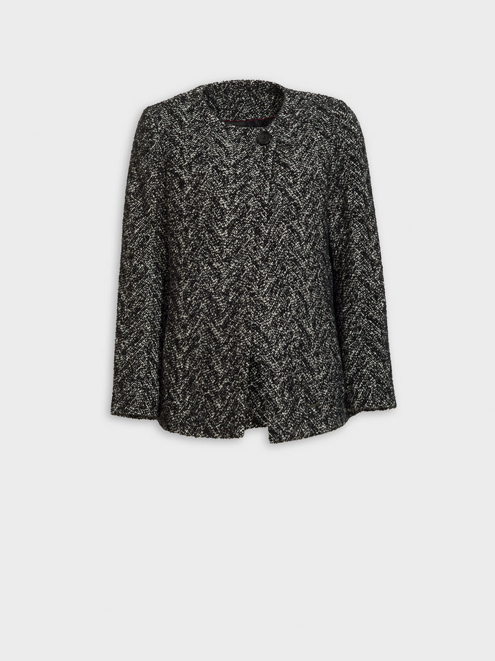 Abrigo Zigzag de Baby Alpaca Color Negro