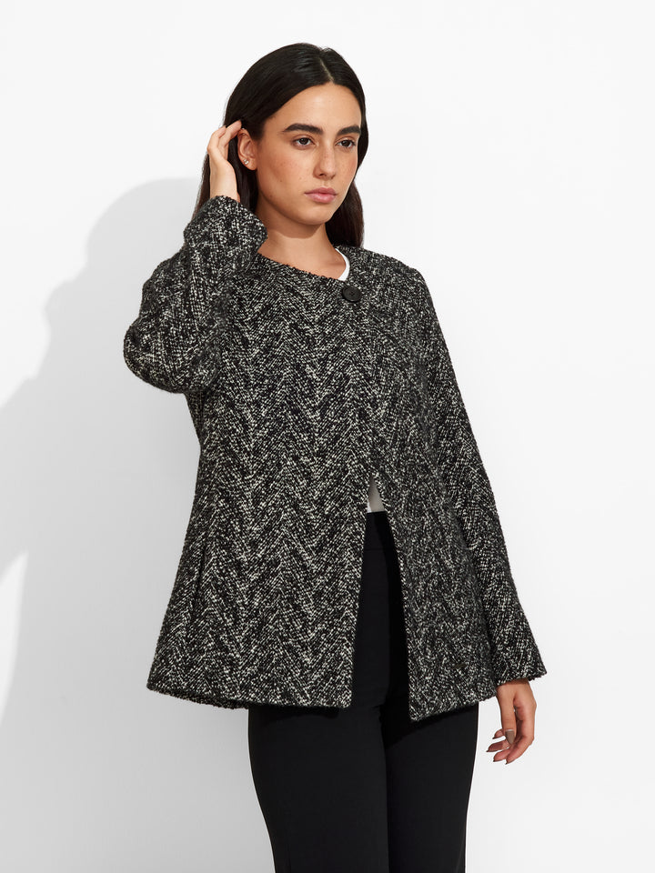 Abrigo Zigzag de Baby Alpaca Color Negro