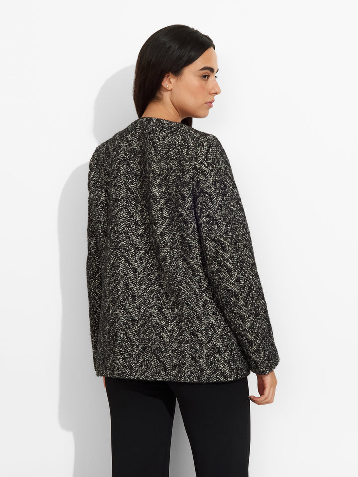 Abrigo Zigzag de Baby Alpaca Color Negro