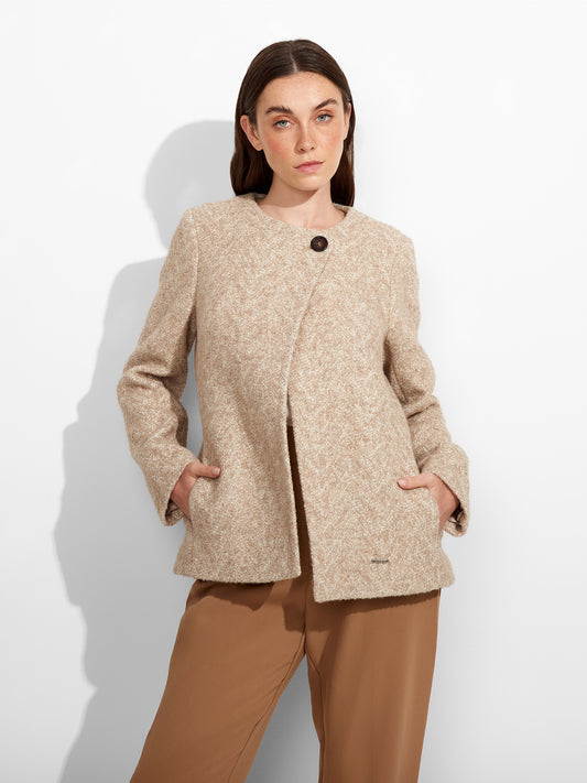 Zigzag Coat Baby Alpaca Color Black