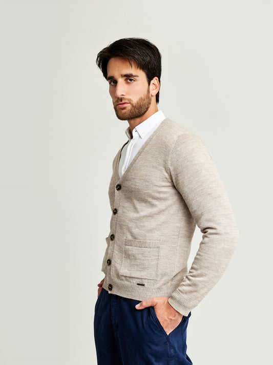 Antony Cardigan Baby Alpaca Color Polvo
