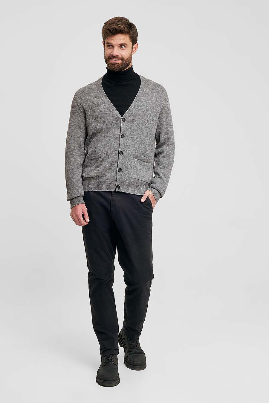 Antony Cardigan Baby Alpaca Color Grey