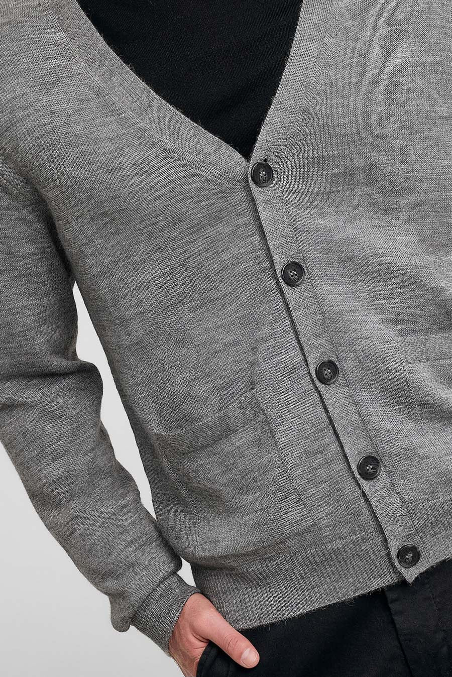 Antony Cardigan Baby Alpaca Color Grey