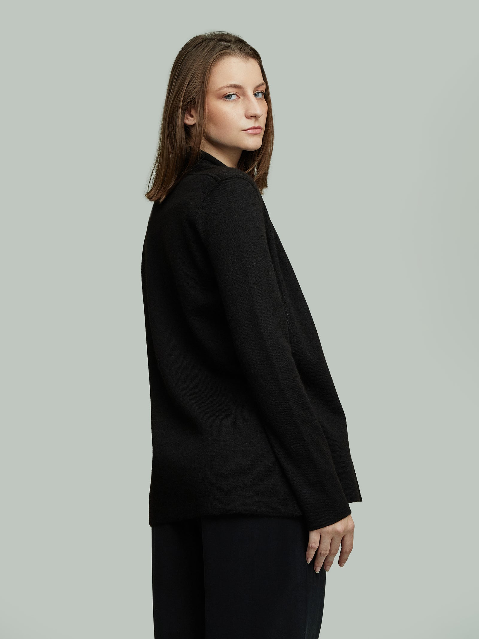Bora Cardigan Baby Alpaca Black Color Black