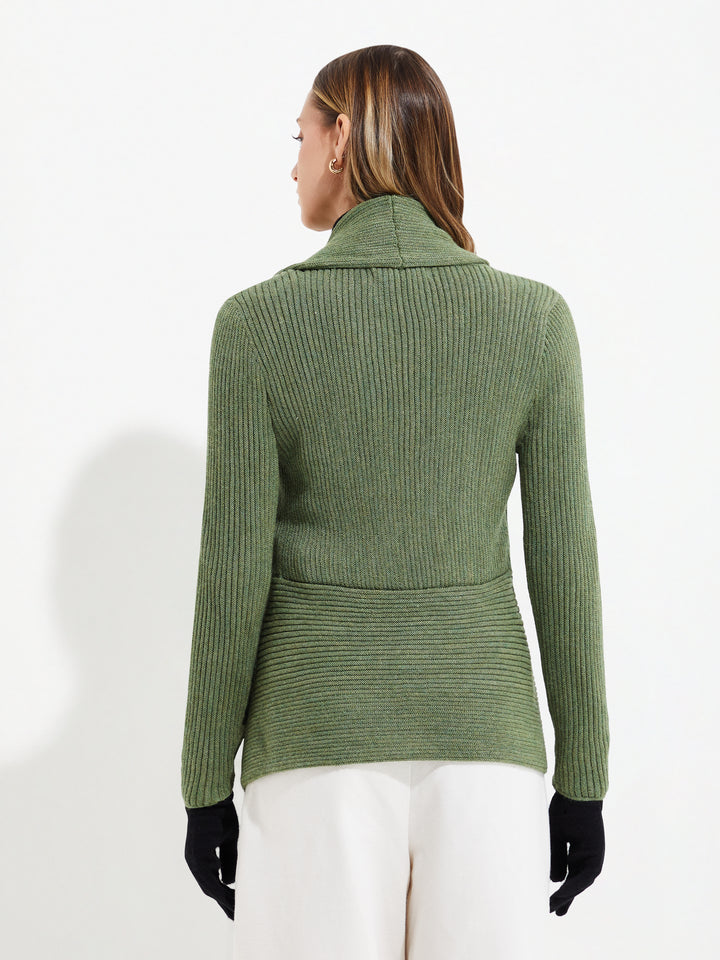 Cárdigan Yzzie para bebé de alpaca color verde