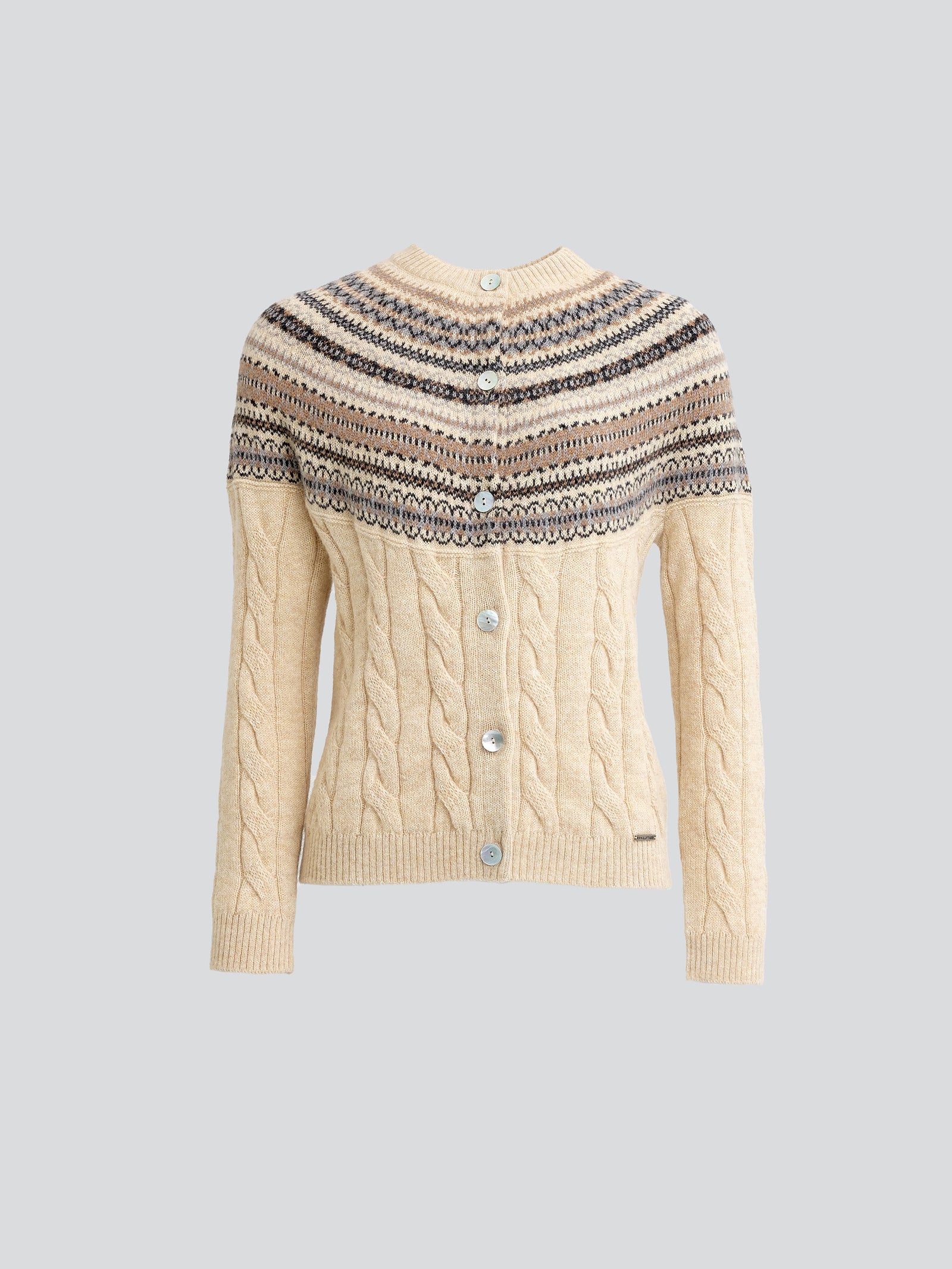Cárdigan Yoke de Alpaca Baby Color Beige
