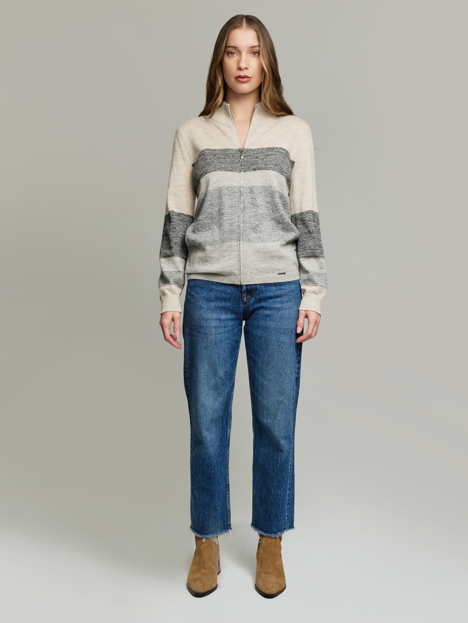 Yamelia Cardigan Baby Alpaca Color Grey